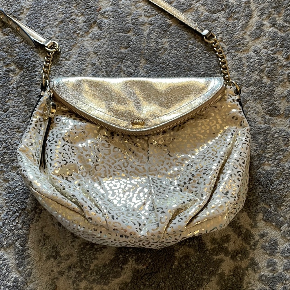 Gold leopard print crossbody